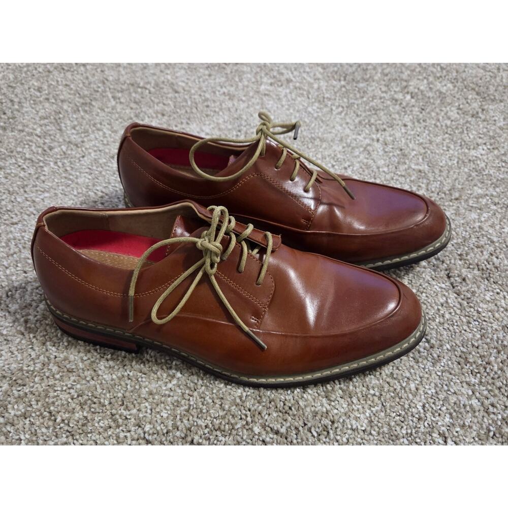 Bruno Marc Dress Shoes, Leather, Brown, Size 7